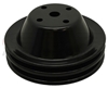 Small Block Chevy Black steel Water Pump Pulley long double 2 groove chevrolet