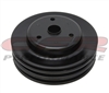 Small Block Chevy Black steel Crank Pulley long triple groove chevrolte 3 lower