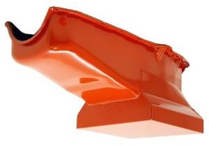 1958-79 CHEVY SMALL BLOCK 283-305-327-350-400 DRAG RACING OIL PAN -Orange
