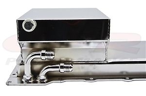 Fabricated CHROME STEEL Oil Pan Rear Sump Chevy GM LS V8 Swap LS1 LS2 LS6 LQ9
