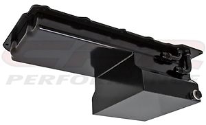 Fabricated STEEL BLACK Oil Pan Rear Sump Chevy GM LS V8 Swap LS1 LS2 LS6 LQ9
