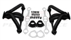 Chevy Small Block black tri five 5 block hugger Headers 1955 1957