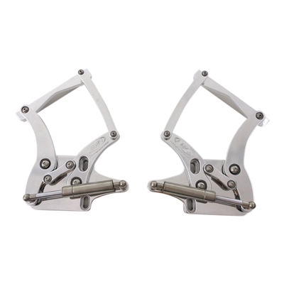 1964 1965 1966 FORD MUSTANG BILLET HOOD HINGES POLISHED. MADE IN U.S.A