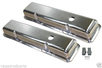 Aluminum Small Block Chevy Valve Cover Set 305 350 327 400 chromed aluminum