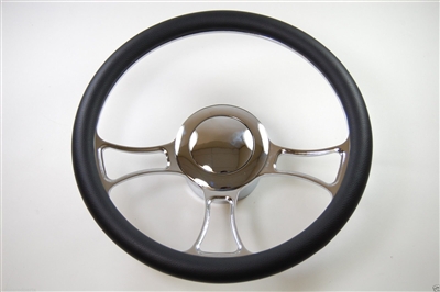 Chrome Aluminum Steering Wheel 14" Trinity