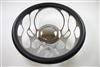 Chrome Aluminum Steering Wheel FLAME STYLE 14" flame flaming ididit billet grant spec