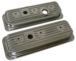 Chrome Steel Center Bolt Valve Covers Baffled Chevy V6 4.3L 6 cy chevy chevrolet