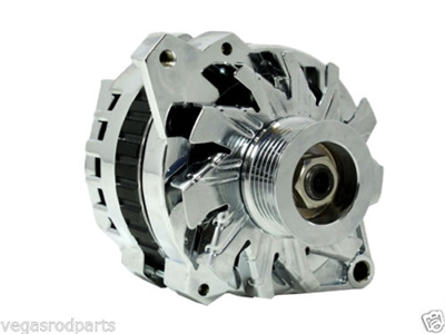 110 Amp Chrome Alternator GM chevy chevrolet single one wire chevy 1 serpentine