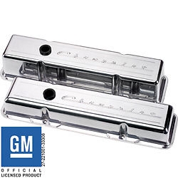 Billet Aluminum Small Block Chevy Chevrolet short Valve Cover 350 305 327 script