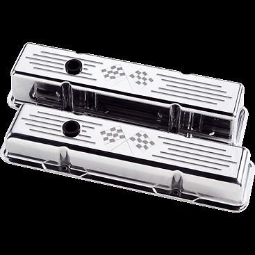 Polished Aluminum Small Block Chevy Valve Cover Set 350 327 400 Chevrolet Tall
