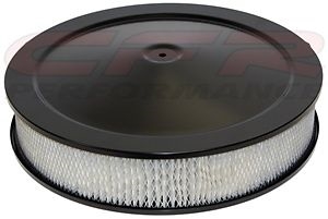 CHEVY FORD MOPAR 14" black STEEL AIR CLEANER SET round paper Recessed BASE