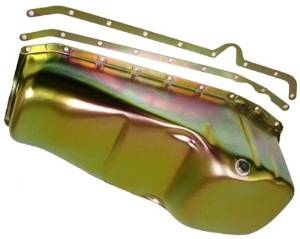 1980-85 CHEVY SMALL BLOCK 283-305-327-350 IMCA CIRCLE TRACK RACING OIL PAN - zinc