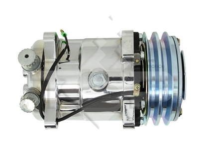 Chrome Sanden 508 12V Compressor V Belt a/c air conditioning silver pulley and clutch