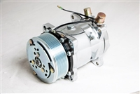 Chrome Sanden 508 12V Compressor serpentine silver pulley and cllutch