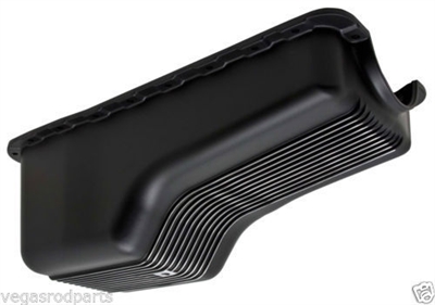 1962-82 FORD SMALL BLOCK 260-289-302 BLACK FINNED ALUMINUM OIL PAN RETRO FINned