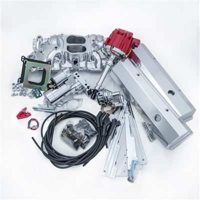 Small Block 350 Chevy SUPER DELUXE engine DRESS UP KIT intake distributor wires