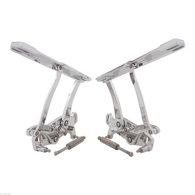 1965 1966 1967 CHEVELLE EL CAMINO BILLET Aluminum HOOD HINGES POLISHED. MADE IN U.S.A.