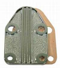 Fuel Pump Block Off Plate small blok chevy finned