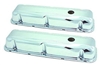 buick Valve Covers Stock Height Steel Chrome Plain Buick 350 V8 Pair 1968 - 1981