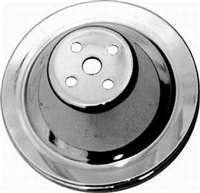 Small block Chevy Water Pump Pulley single groove chrome steel