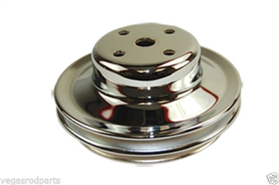Water Pump Pulley Steel Chrome Double Groove Long Pump 396 427 454 chevy gmc