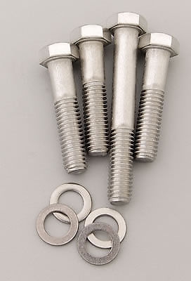 Polished Stainless Steel Water Pump Bolts Short Small Block Chevy chrome set kit