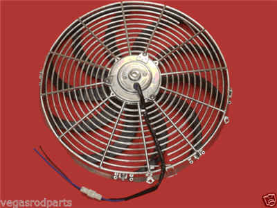 Chrome 16 " inch HIGH PERFORMANCE ELECTRIC RADIATOR COOLING FAN Curved BLADE