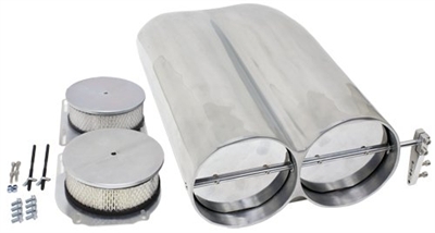 Polished Aluminum Shot Gun Hood Scoop Plain