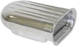 Small Polished Aluminum "Plain" Race Hood Scoop