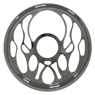 Chrome Aluminum Steering Wheel flame full billet style