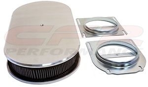19" Dual Quad Oval Polished aluminum Cleaner smooth top