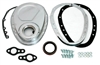 Small block chevy chevrolet timing chain cover 2 two piece chrome 283 350 400