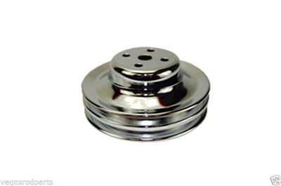 Chrome Water Pump Pulley Ford 289 double 2 goove chrome steel mustang falcon