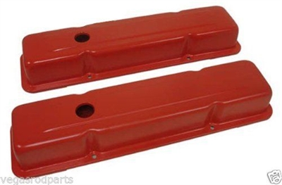 Orange Chevy Valve Cover 283 305 327 350 steel short style chevrolet