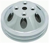 Small Block Chevy polished aluminum Water Pump Pulley long double groove 1 v 350