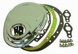 Chrome Steel 2 piece Timing Chain Cover small block chevy
