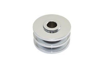 Chrome Plated Alternator Pulley Double Groove steel 2 v belt groove two GM Ford