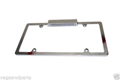 Chrome License Plate Frame Universal billet aluminum lighted