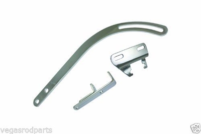 Side Mount Header Bracket Alternator 3 pc set chrome steel for short water pump