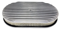 Chevy/Ford/Mopar 15" Oval Polished Aluminum Air Cleaner - Full Finned