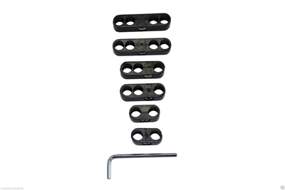 Universal black Spark Plug Wire Loom / Dividers / Separator Set 8, 8.8,