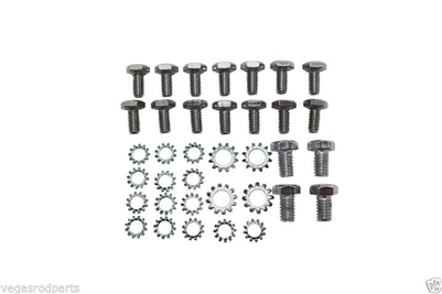 Oil Pan Bolts Chrome Plated Steel Hex Head Chevy Small Block Kit 327 400 350