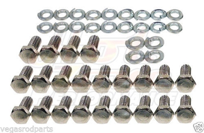 Engine Oil Pan Bolt Kit Ford 68-89 302 351C 351M 351W 400 V8 chrome plated